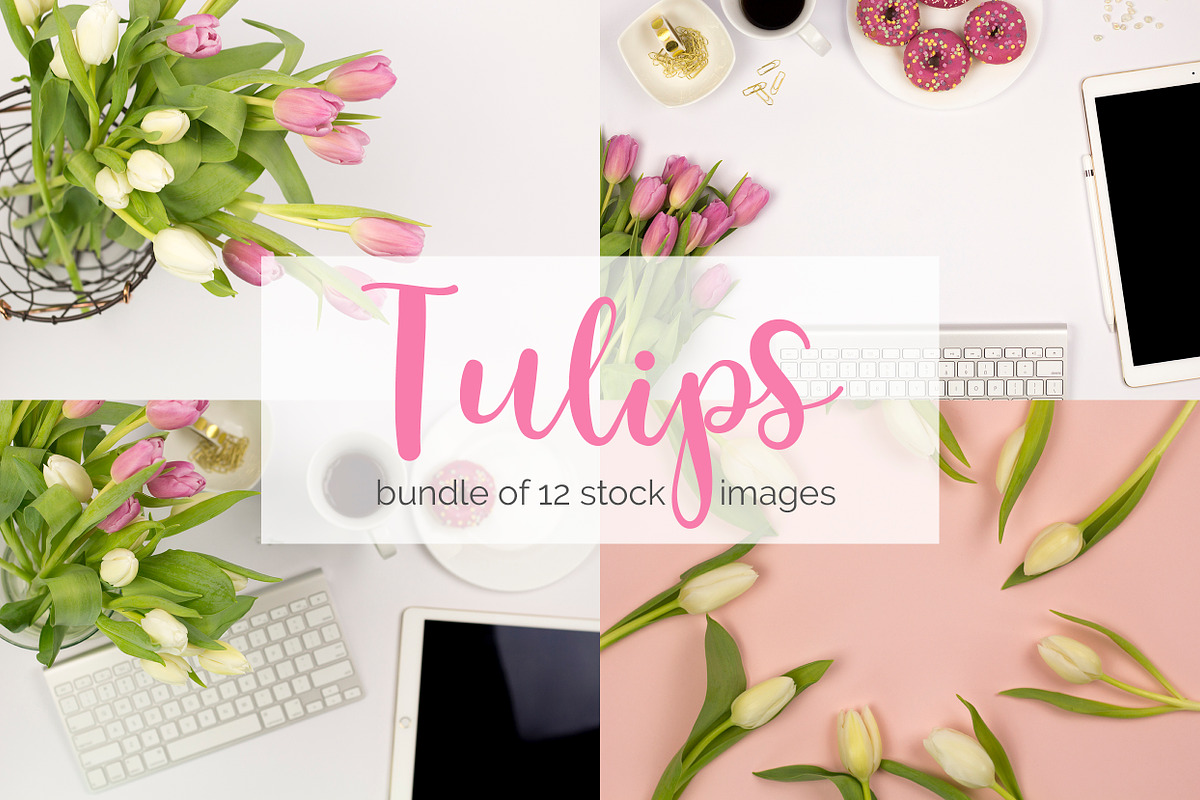 Tulips: Feminine Styled Stock Bundle, a Print Template by Kreanille Design (Photo 1 of 2)
