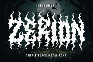 ZERION - Black Metal Font