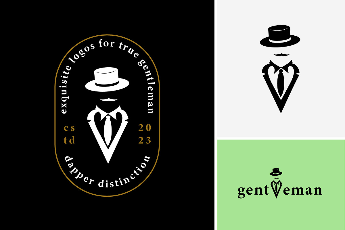 emblem of gentleman logo vintage art, a Branding & Logo Template by Pyruos ID