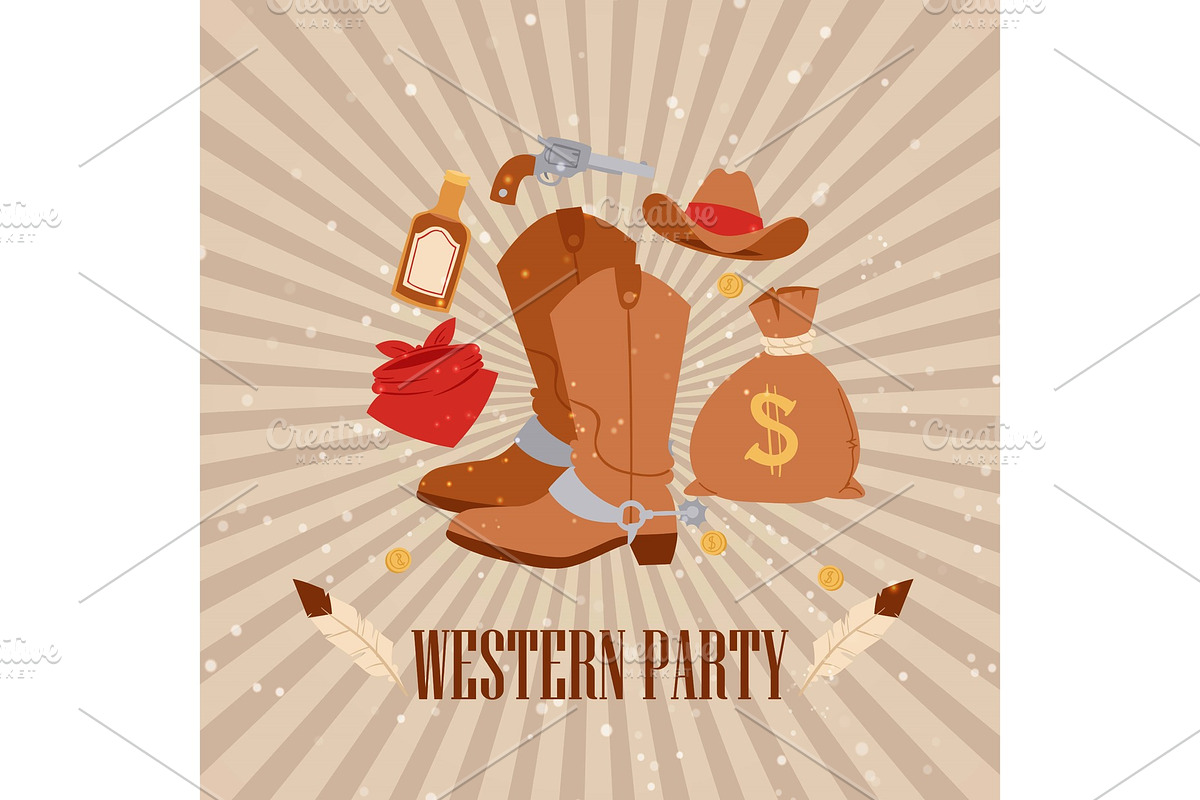 Western cowboy american party, a Texture Graphic by RocketArt