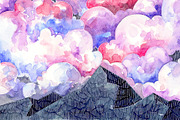 Watercolor Mountains, a Texture Illustration by Librebird (Thumbnail 1 of 3)