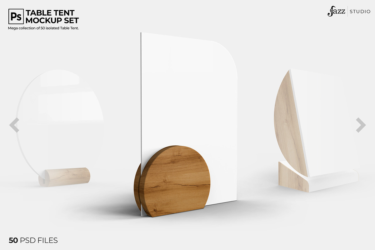 50 PSD Table Tent Mockup Collection, a Mockup by JAZZ STUDIO (Photo 6 of 7)