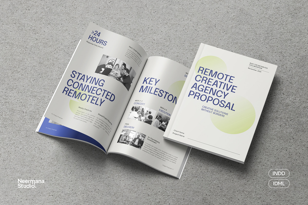 Remote Creative Agency Proposal, a Brochure Template by Neermana (Photo 1 of 11)