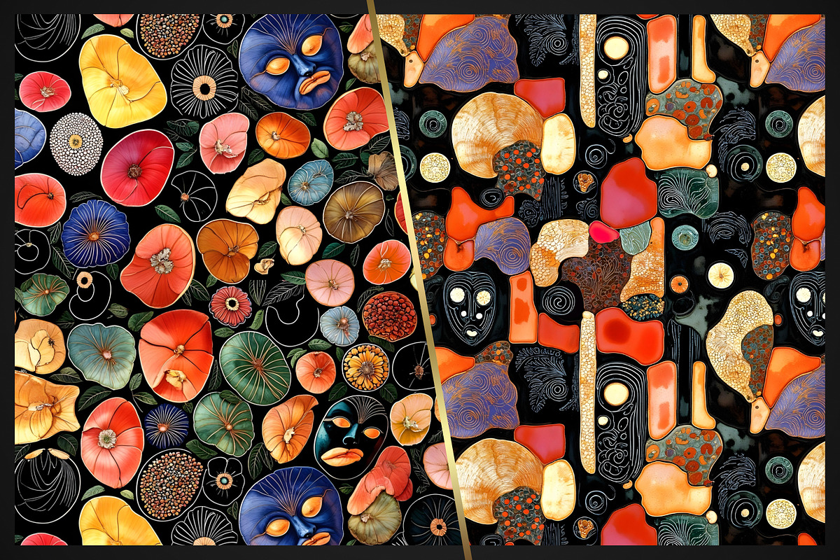 AI Floral Masks Pattern Collection, a Pattern Graphic by IrinaCzaran (Photo 8 of 10)