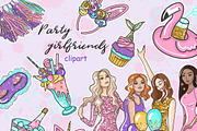 Party Girlfriend Clipart, a Person Illustration by GlamArtZhanna (Thumbnail 1 of 5)