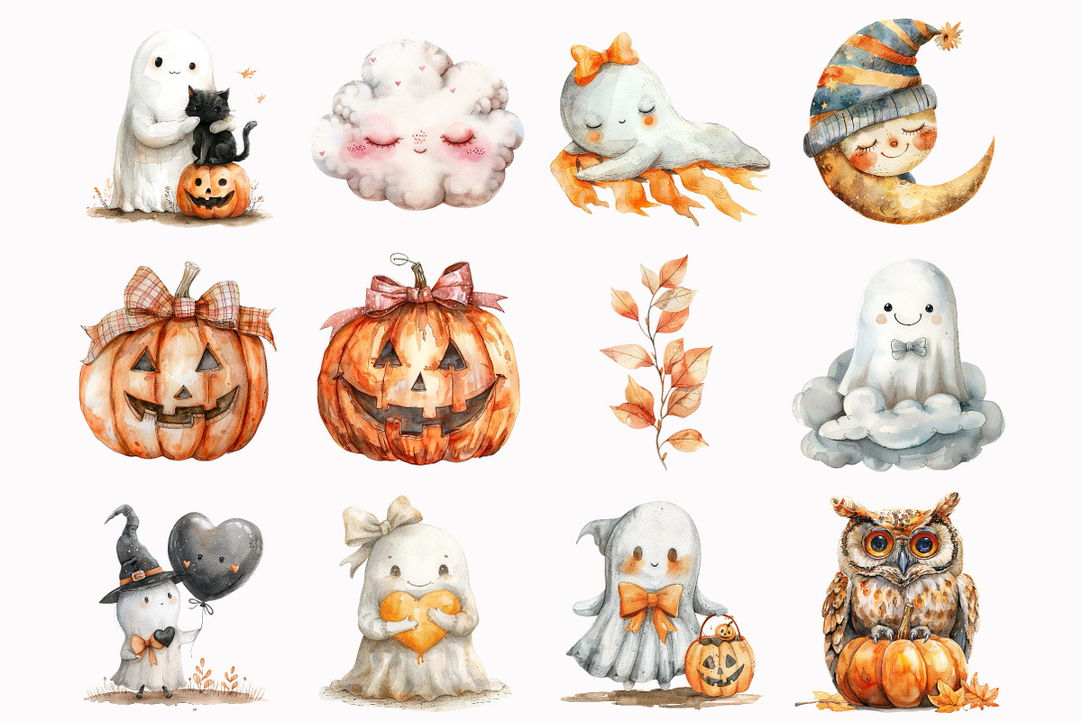 Halloween Ghost Clipart, an Illustration by Design Market (Photo 2 of 5)