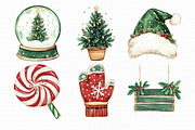 Watercolor Christmas Clipart PNG, an Illustration by Libby Wishes (Thumbnail 7 of 13)
