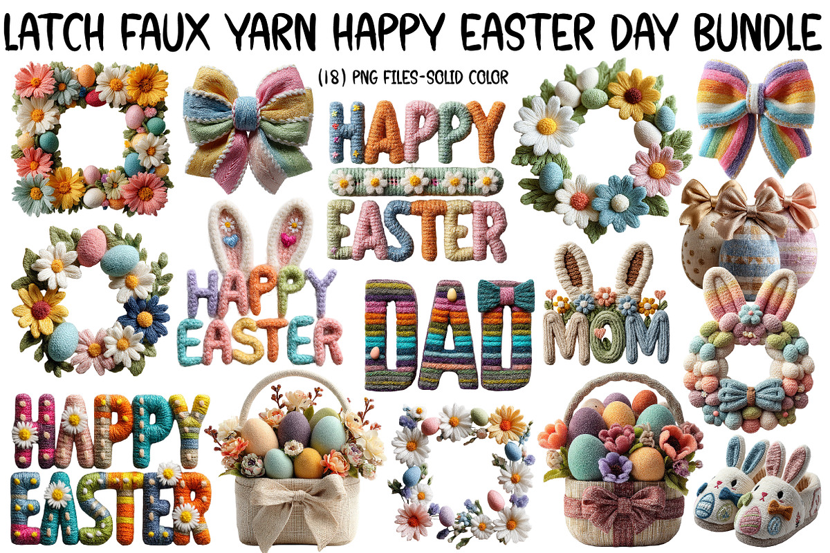 Latch Faux Yarn Happy Easter Day Bun, an Illustration by Designworld (Photo 1 of 7)