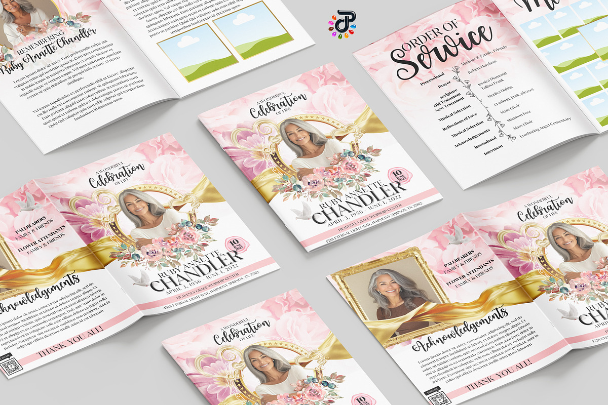 Elegant Canva Obituary Template, a Brochure Template by Protech Design ENT (Photo 2 of 8)
