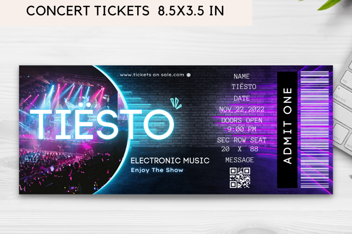 Editable Concert Ticket Template, an Invitation Template by YasdeyDesigns (Photo 7 of 9)
