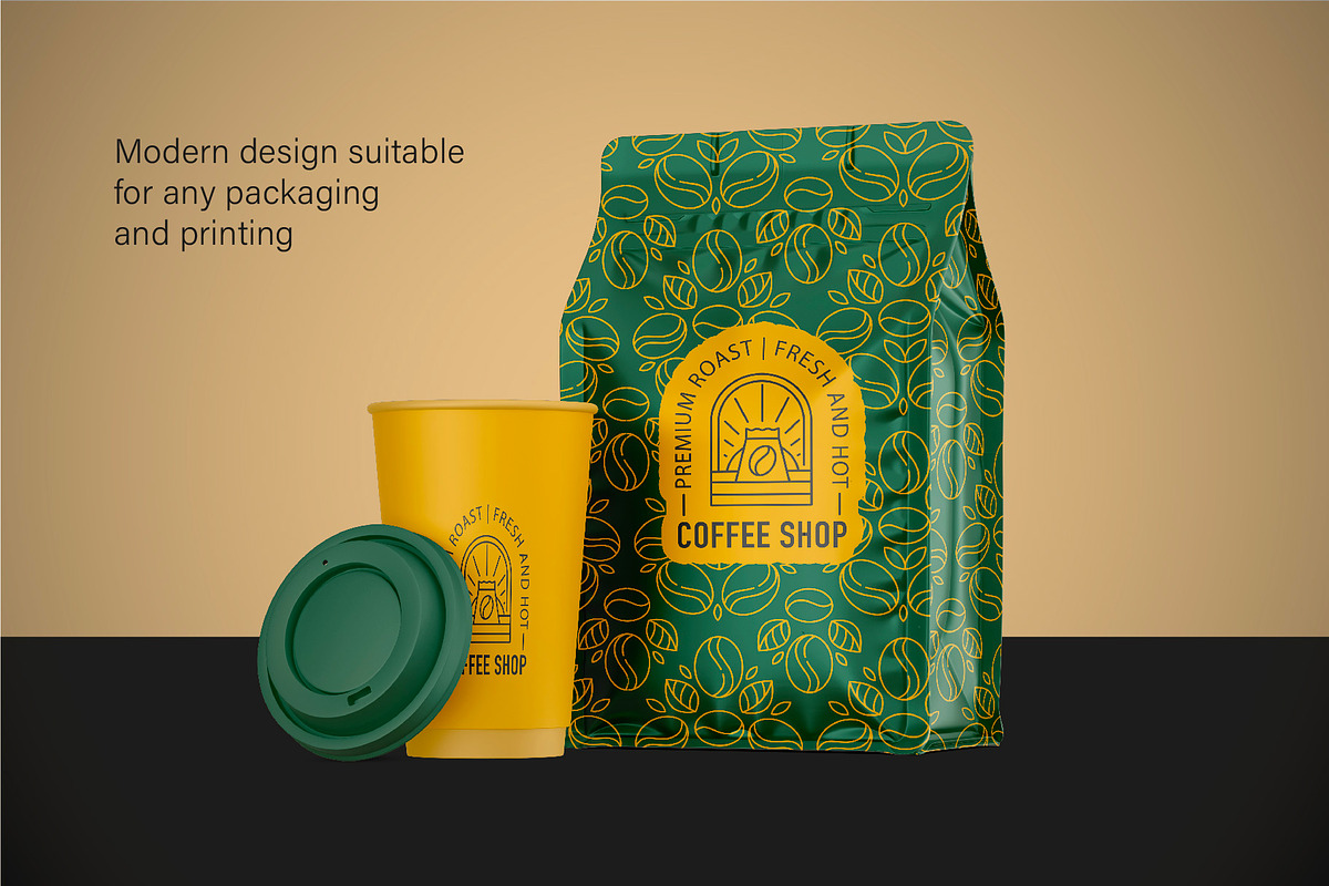 Coffee Line Art Branding Kit, a Branding & Logo Template by Lettering_Logo (Photo 7 of 15)