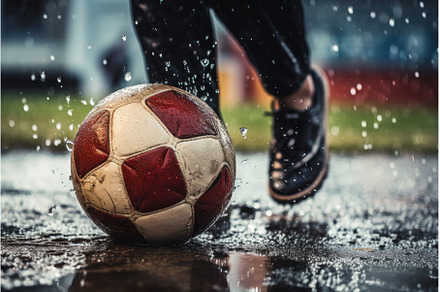 Foot on soccer ball athlete, a Sports & Recreation Photo by Ylivdesign