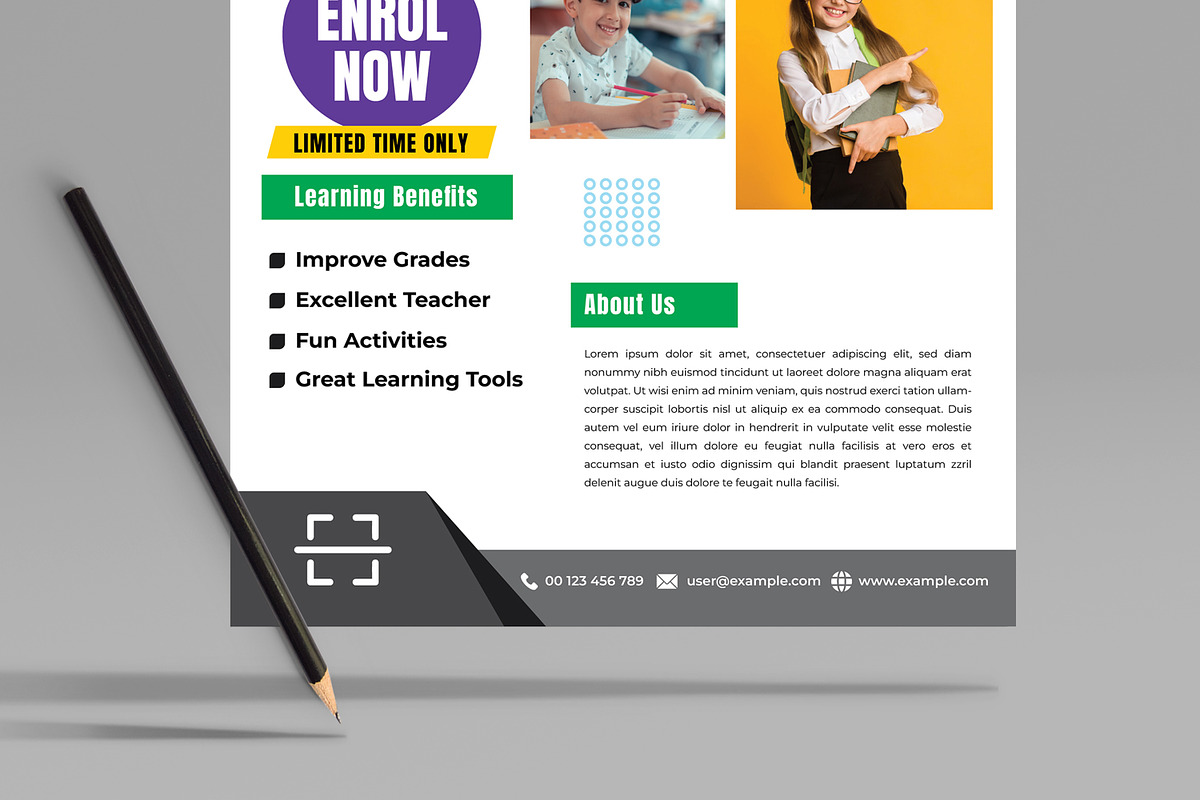 School Admission Flyer Design, a Flyer Template by MightyDesign (Photo 3 of 8)