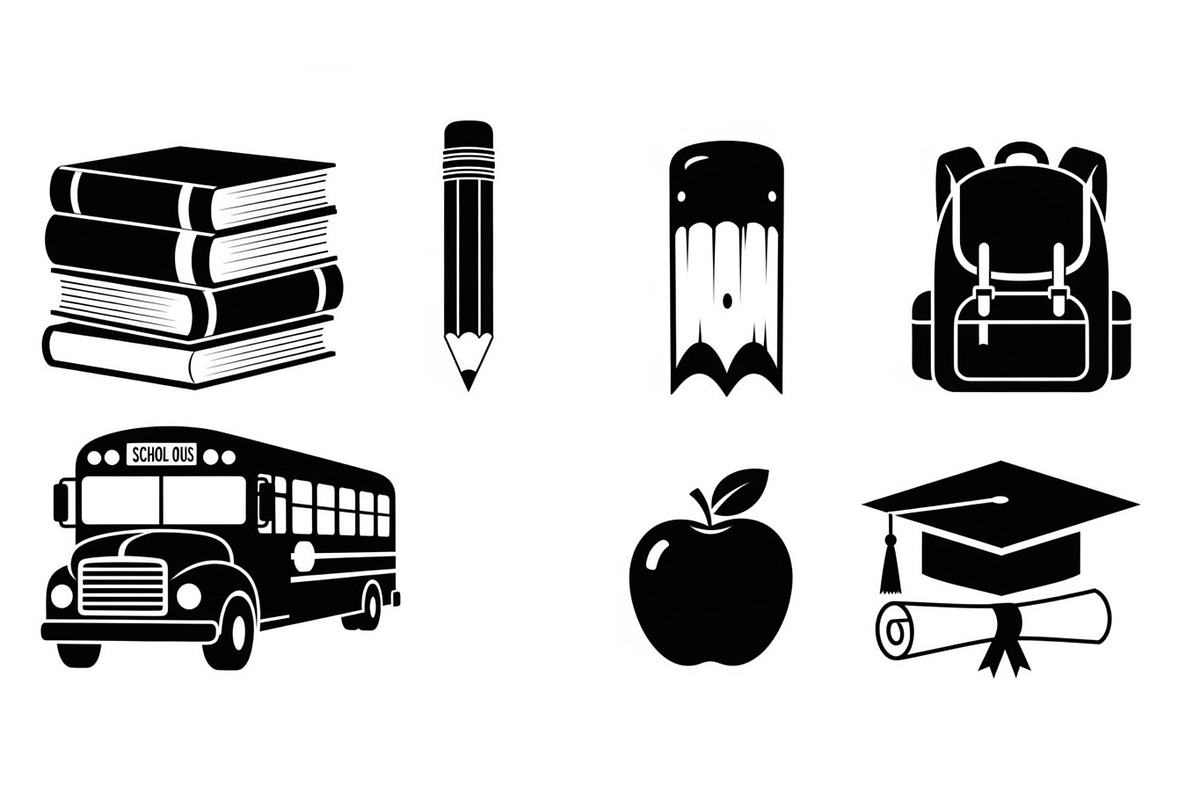Back To School Silhouette Bundle, an Illustration by Designer_Momina (Photo 36 of 51)