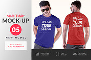 Male t-shirt Mockup-V-2-002, a Shirt Mockup by designvillage (Thumbnail 1 of 6)