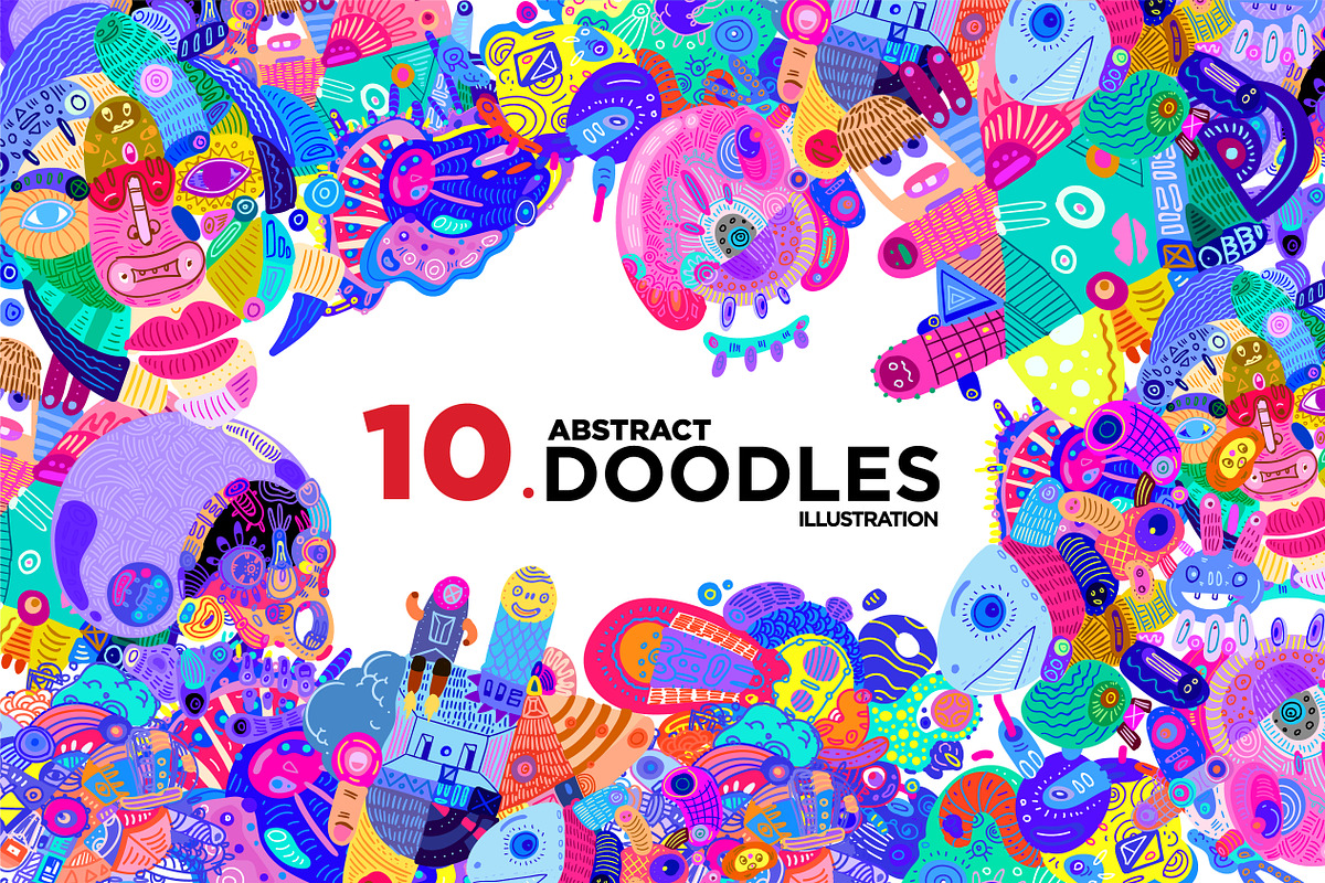 10 Abstract Doodle Illustrations, a Decorative Illustration by singpentinkhappy (Photo 1 of 9)