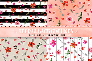 Floral patterns - watercolor paper