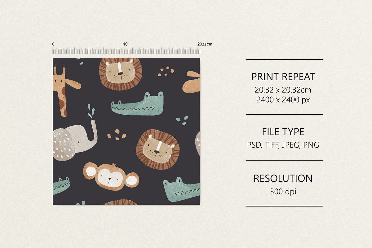 Cool animals, a Pattern Graphic by Olena Kuznietsova (Photo 6 of 9)