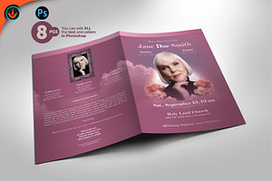 Funeral Program Photoshop Template, a Brochure Template by SeraphimChris