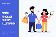 Digital Purchase Concept, a Person Illustration by Partikusi Design (Thumbnail 1 of 3)