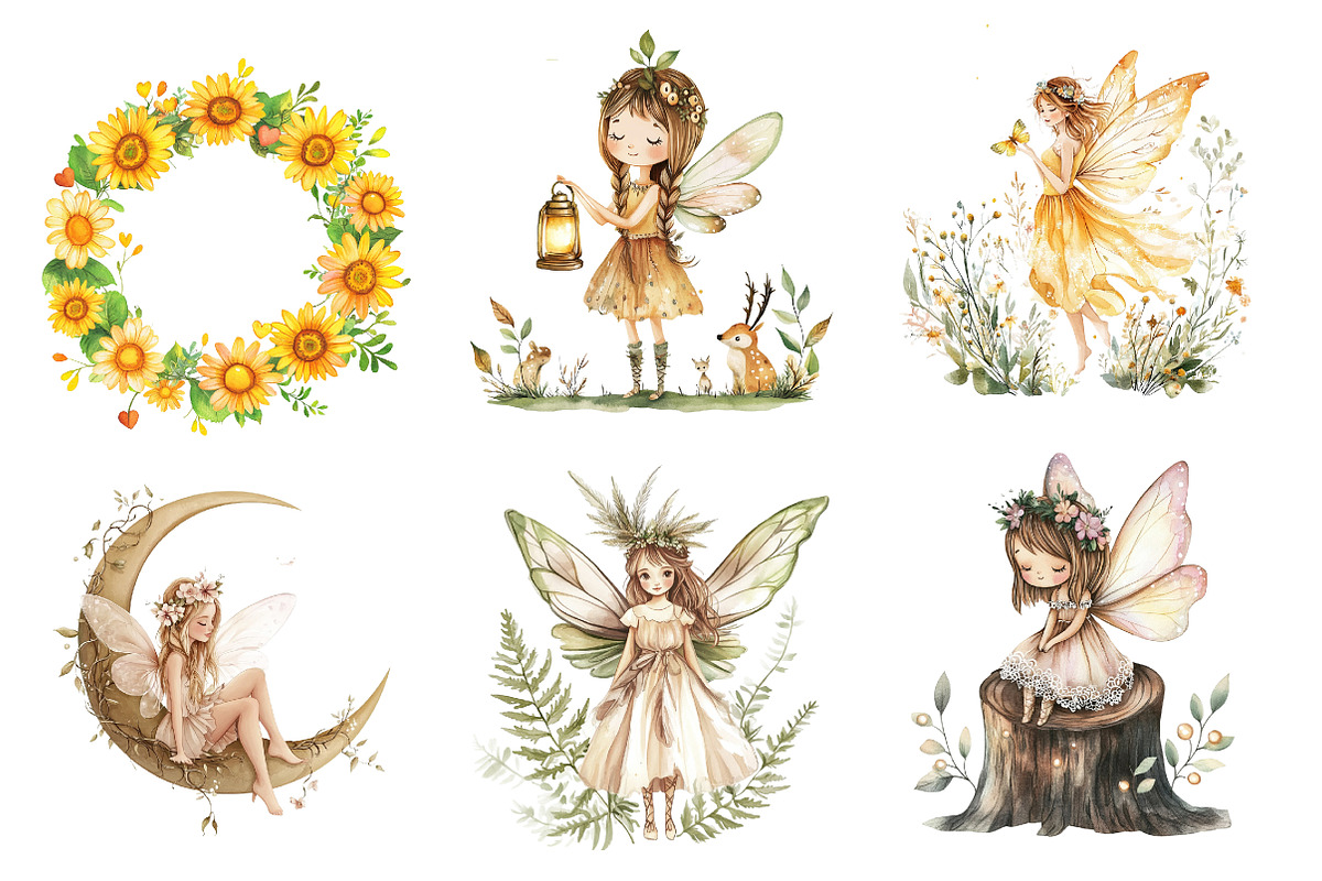 Boho Woodland Fairy Sublimation png, an Illustration by CreationArt (Photo 3 of 5)