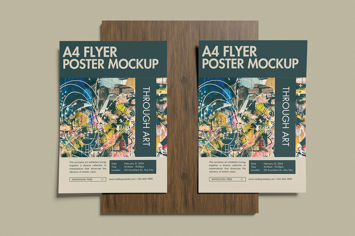 A4 poster Flyer Mockup, an Advertising Mockup by Twins_studio926 (Photo 4 of 5)