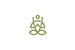 Sky & Aerial yoga logo template.