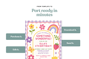 Retro Rainbow Girls Birthday Invite, an Invitation Template by heynomi (Thumbnail 18 of 20)