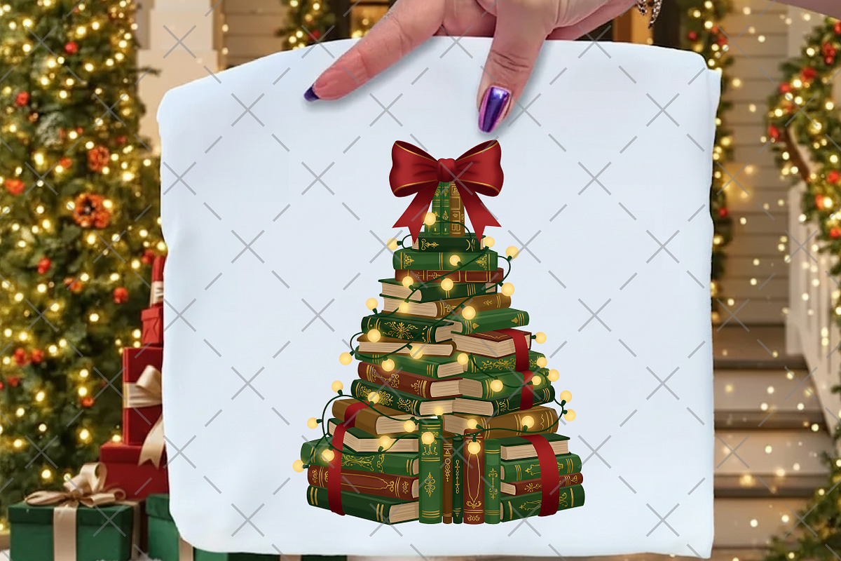 Christmas Book Tree Librarian PNG, an Illustration by Craft Nest (Photo 4 of 6)