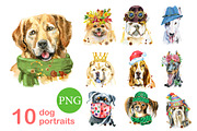 10 watercolor dog portraits 9, an Animal Illustration by Watercolor fantasy (Thumbnail 1 of 5)
