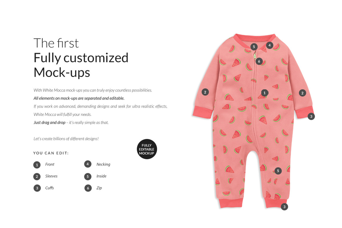 Baby Fleece Growsuit Mock-ups, an Apparel Mockup by Mocca Mockups Store (Photo 4 of 22)