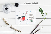 Watercolor Set CHRISTMAS FRIENDS, an Animal Illustration by Satika (Thumbnail 6 of 9)