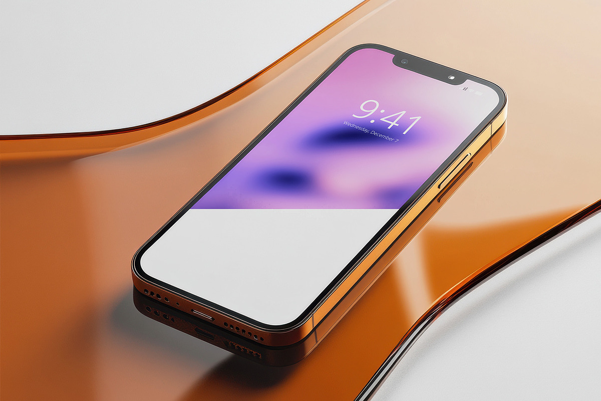 Realistic Smartphone Mockup Set, an iPhone Mockup by Mego-studio (Photo 9 of 10)