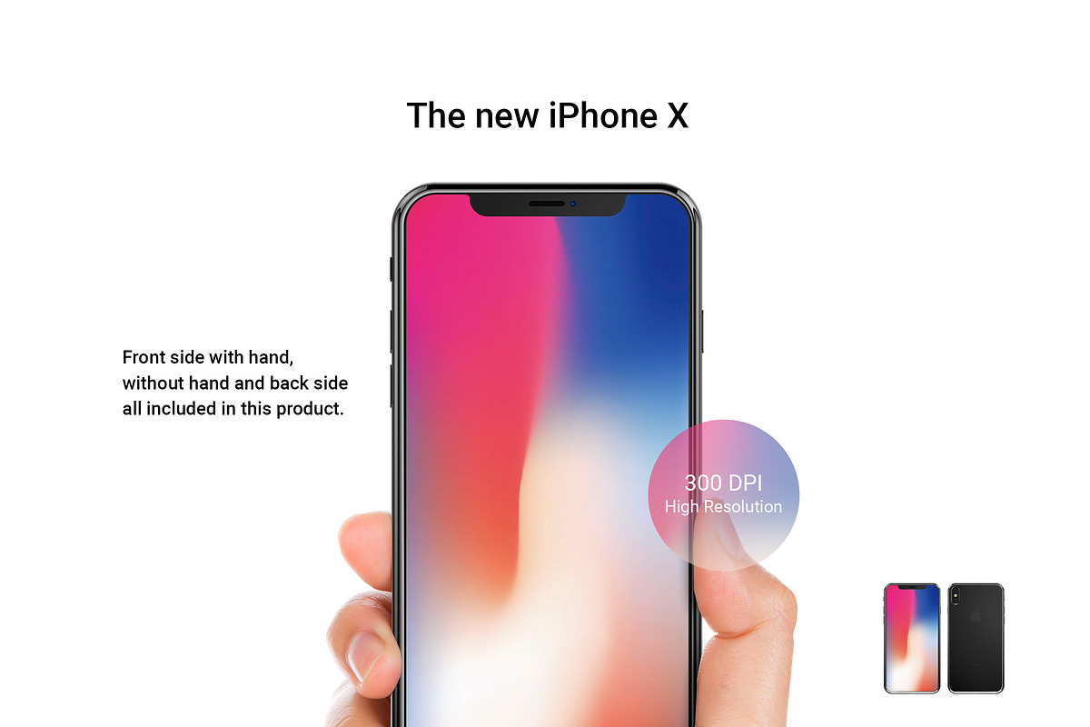 iPhone X Mockup with Hand Straight, an iPhone Mockup by Design Bits (Photo 2 of 7)