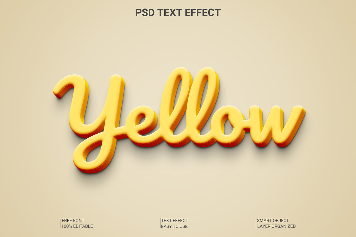 Yellow Text Effect Photoshop, a Layer Style Add-On by Imamul001