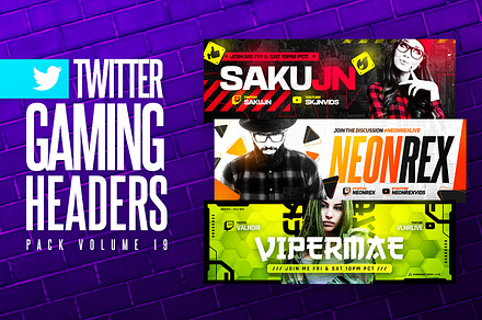 Gaming Twitter Headers Pack 19