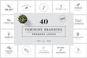 Feminine Branding Premade Logos V01