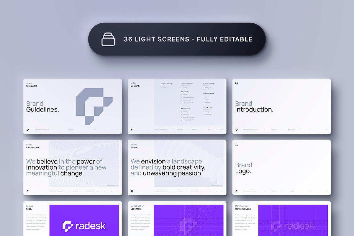 Brand Guidelines Template - Radesk, a Presentation Template by Asylab (Photo 11 of 11)