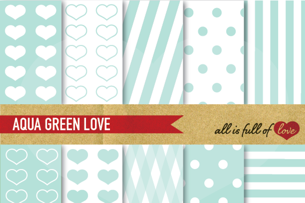 -60% Mint Green Digital Patterns