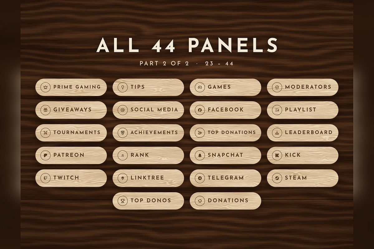 Wood Twitch & Kick Panels, an Object Graphic by Gear Store (Photo 3 of 7)
