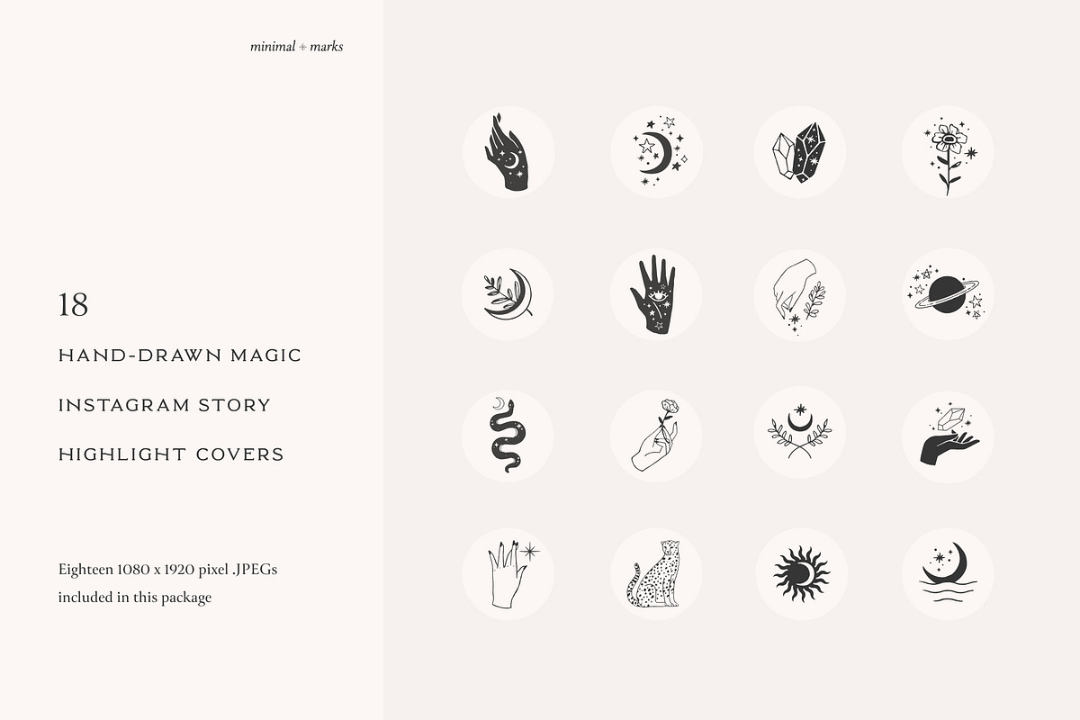 Celestial Instagram Story Highlights, an Illustration by Minimal Marks