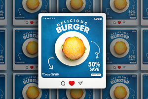 Burger social media template