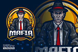 Mafia Mascot Esport Logo, a Branding & Logo Template by prps.std