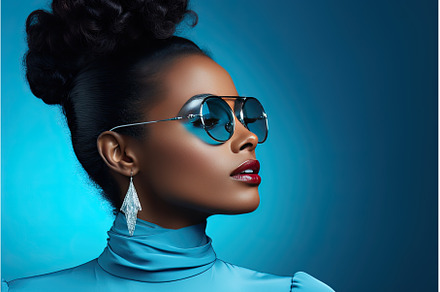 beautiful black woman in glasses, a Beauty & Fashion Photo by Neirfy