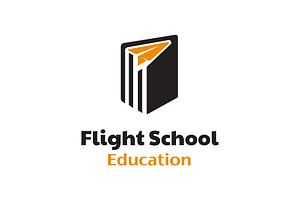 plane with book for flight logo, a Branding & Logo Template by funpixel