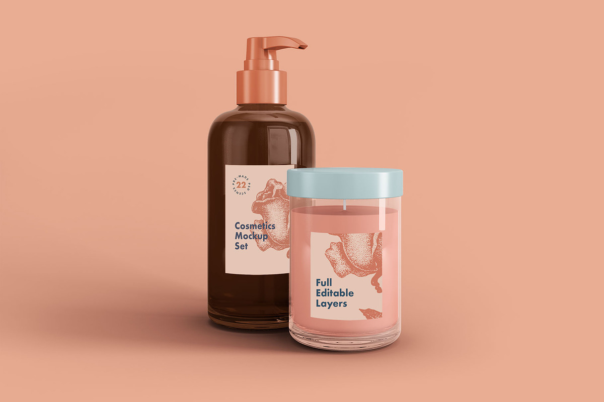 Cosmetics mock-up set 22 psd files, a Packaging Mockup by GraphicWave (Photo 5 of 8)