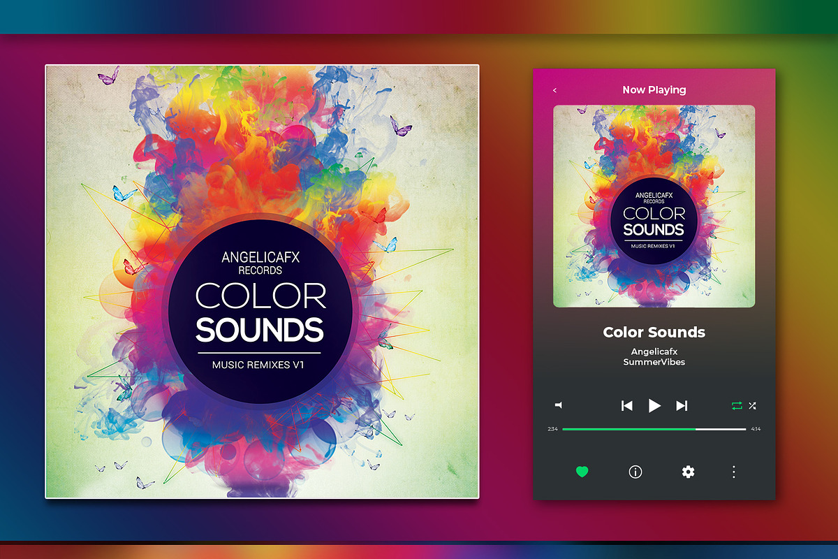 Color Sounds Album Cover Artwork, a Social Media Template by angelicafx (Photo 1 of 3)