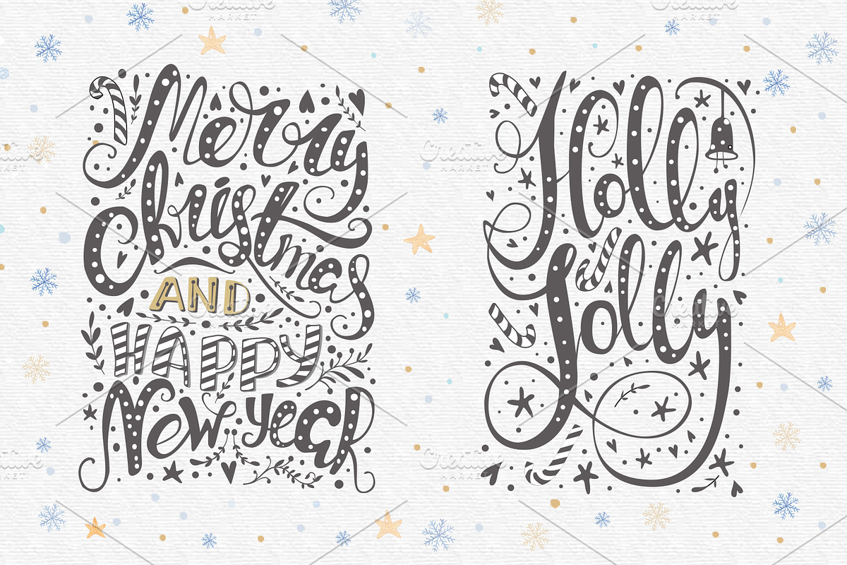 Vector Christmas lettering + bonus, a Decorative Illustration by Peace ART (Photo 4 of 7)
