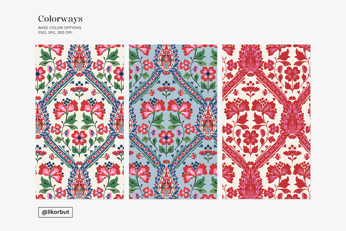 Bazaar Floral Damask Elegant Pattern, a Pattern Graphic by likorbut (Photo 8 of 12)