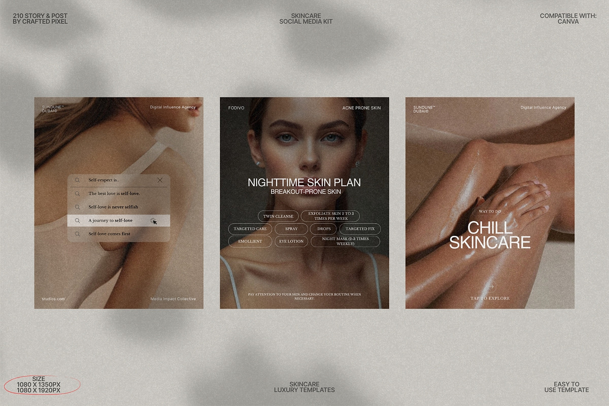 Skincare Story & Post Set Canva preview 8